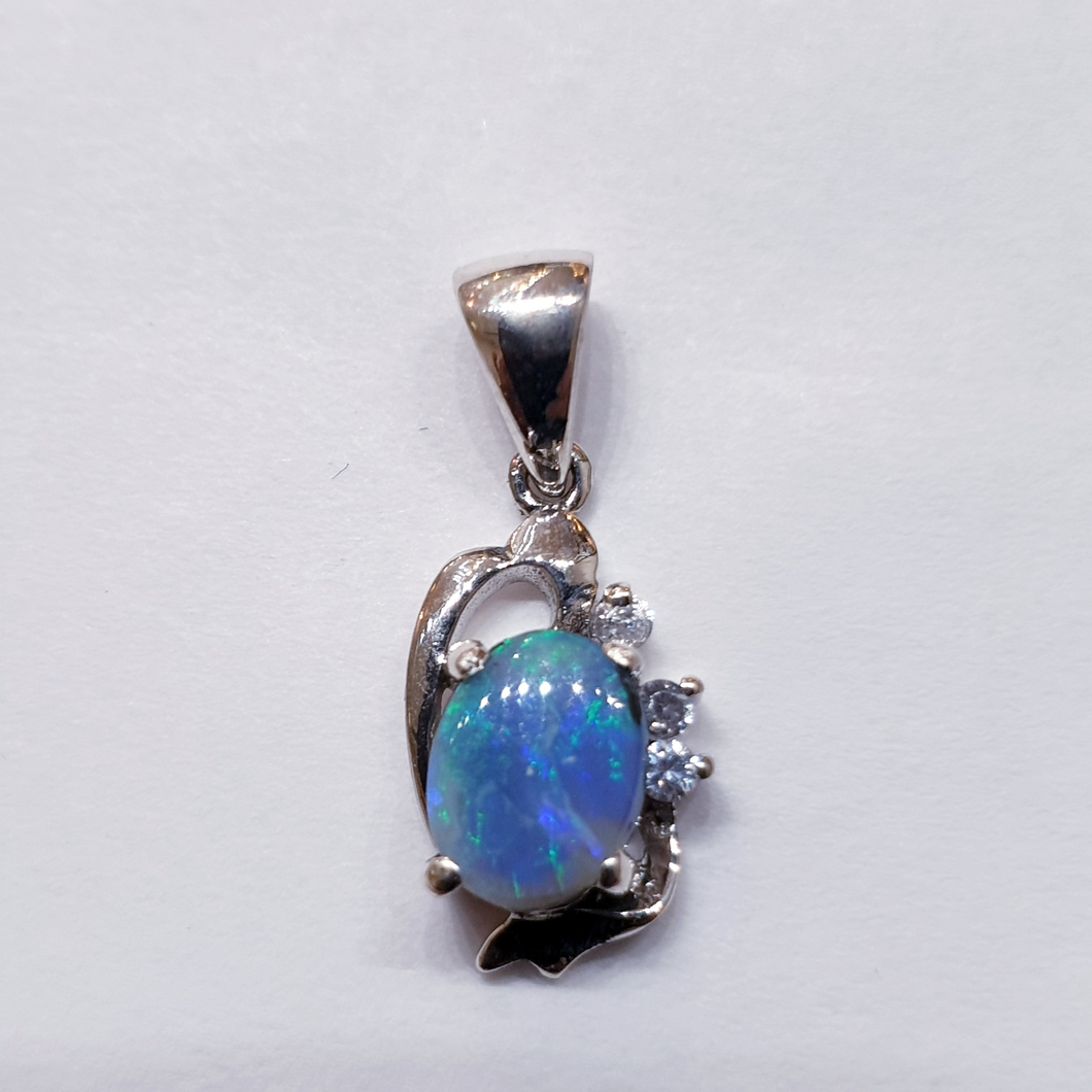 Sterling Silver Black Opal Pendant