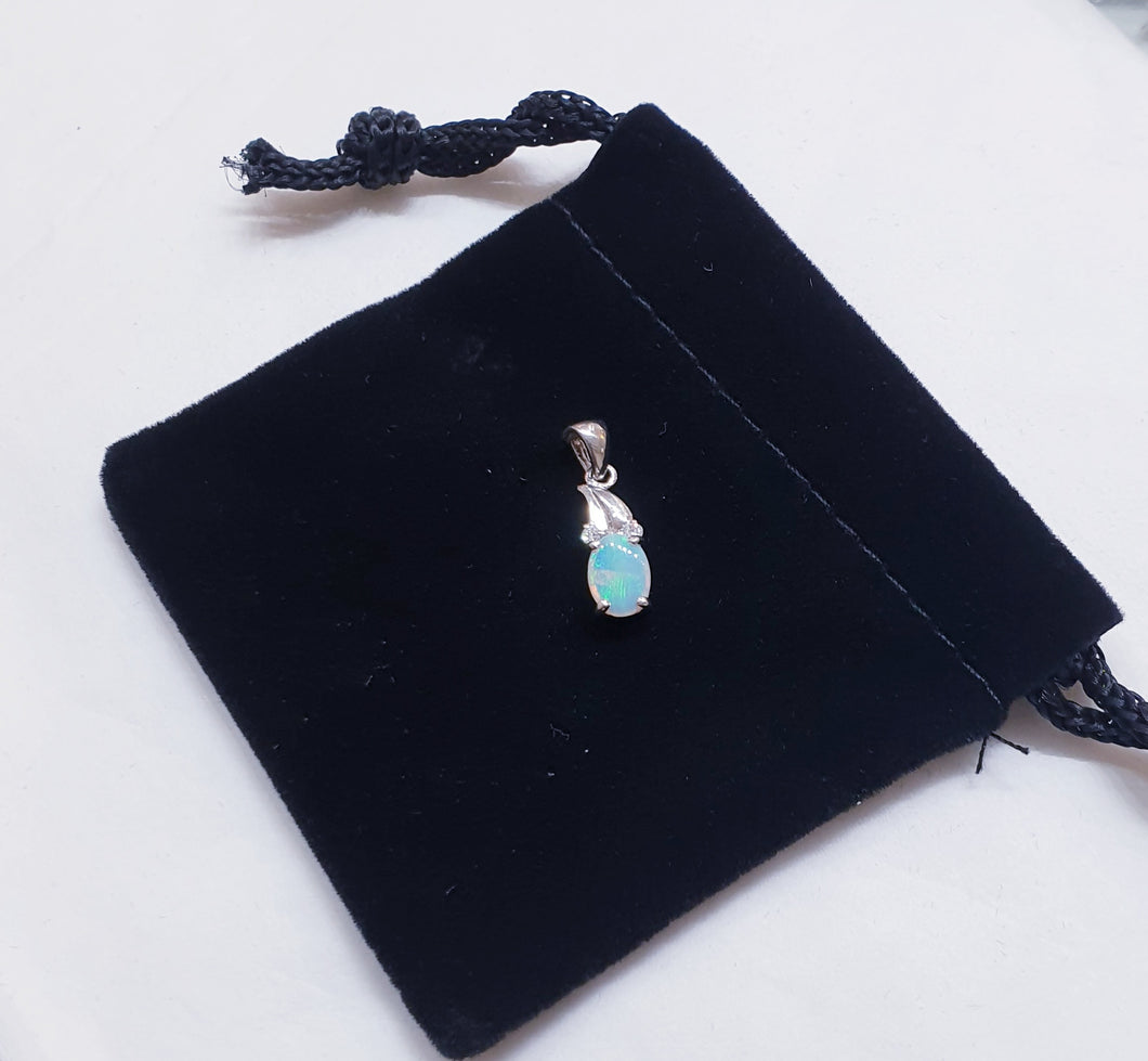 Sterling Silver Black Opal Pendant