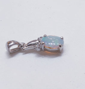 Sterling Silver Black Opal Pendant