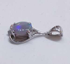 Sterling Silver Black Opal Pendant