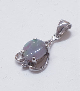 Sterling Silver Black Opal Pendant