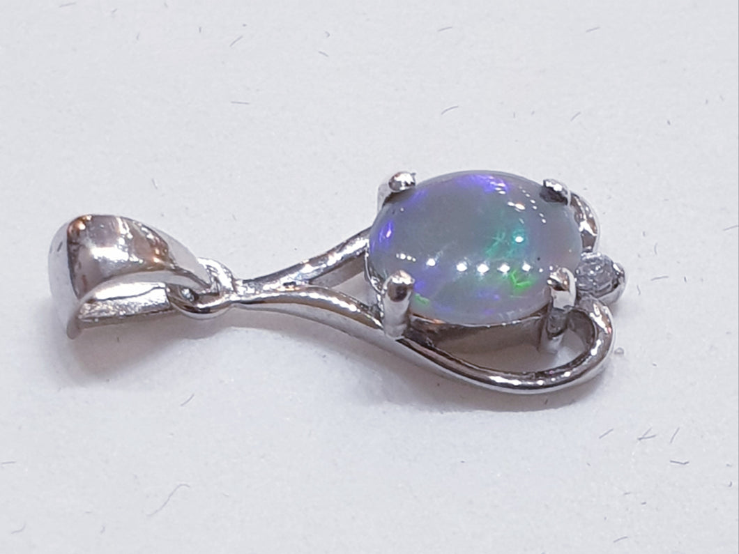 Sterling Silver Black Opal Pendant