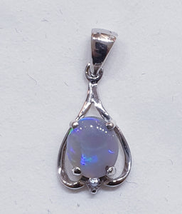Sterling Silver Black Opal Pendant