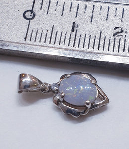 Sterling Silver Solid Opal Pendant