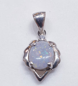 Sterling Silver Solid Opal Pendant