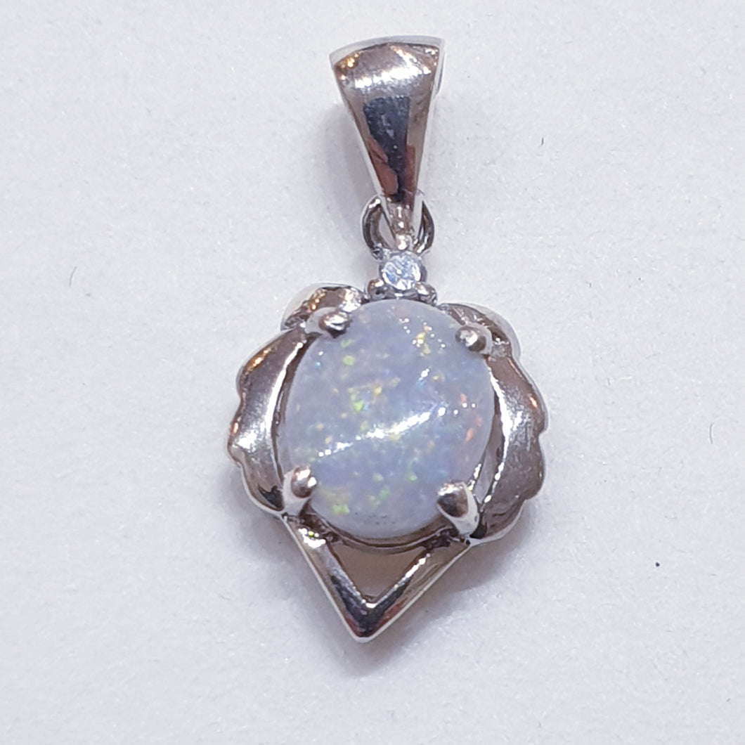 Sterling Silver Solid Opal Pendant