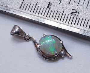 Sterling Silver Solid Opal Pendant