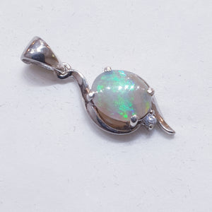 Sterling Silver Solid Opal Pendant