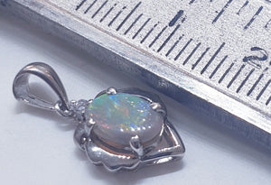 Sterling Silver Solid Opal Pendant