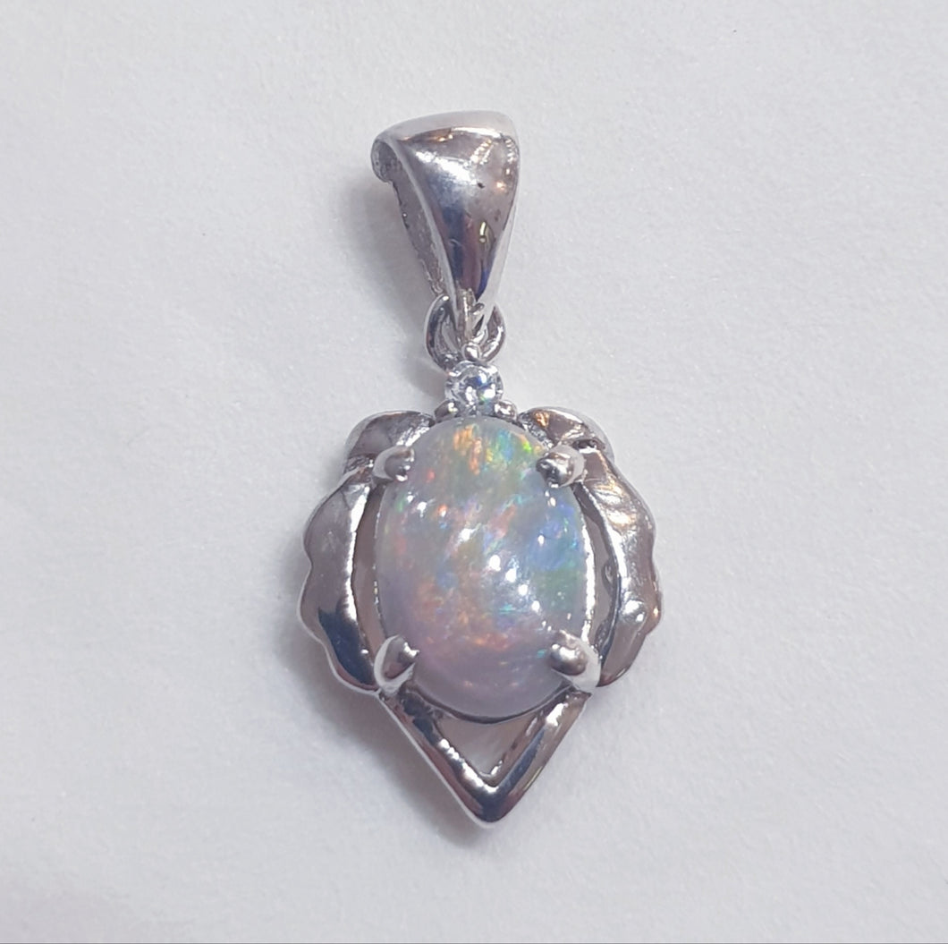 Sterling Silver Solid Opal Pendant