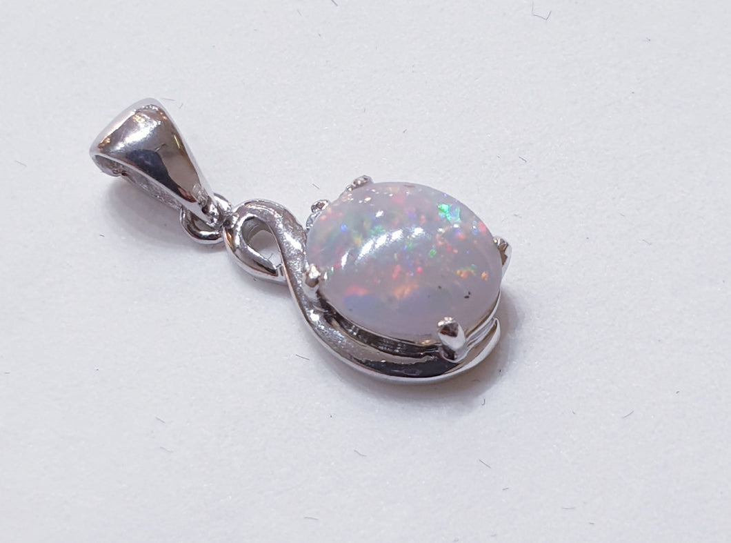 Sterling Silver Solid Opal Pendant