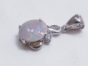 Sterling Silver Solid Opal Pendant