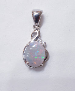 Sterling Silver Solid Opal Pendant