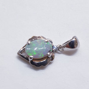sterling silver solid opal pendant