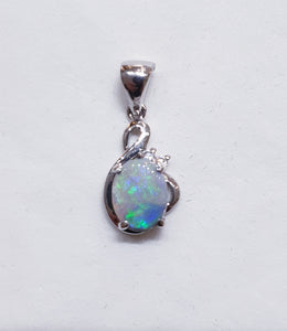 Sterling Silver Solid Opal Pendant