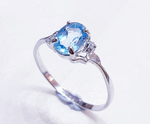 Blue Topaz Sterling Silver Ring