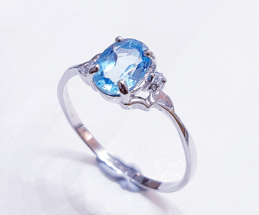Blue Topaz Sterling Silver Ring