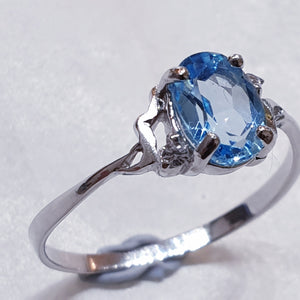 Blue Topaz Sterling Silver Ring