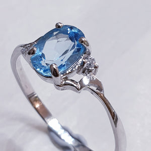 Blue Topaz Sterling Silver Ring
