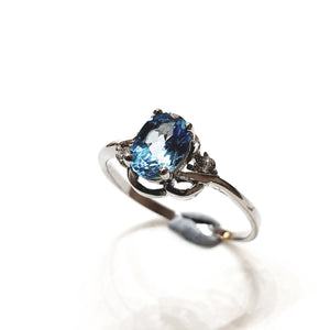 Blue Topaz Sterling Silver Ring