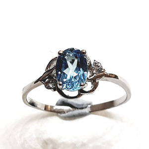 Blue Topaz Sterling Silver Ring