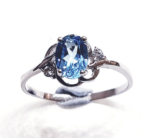 Blue Topaz Sterling Silver Ring