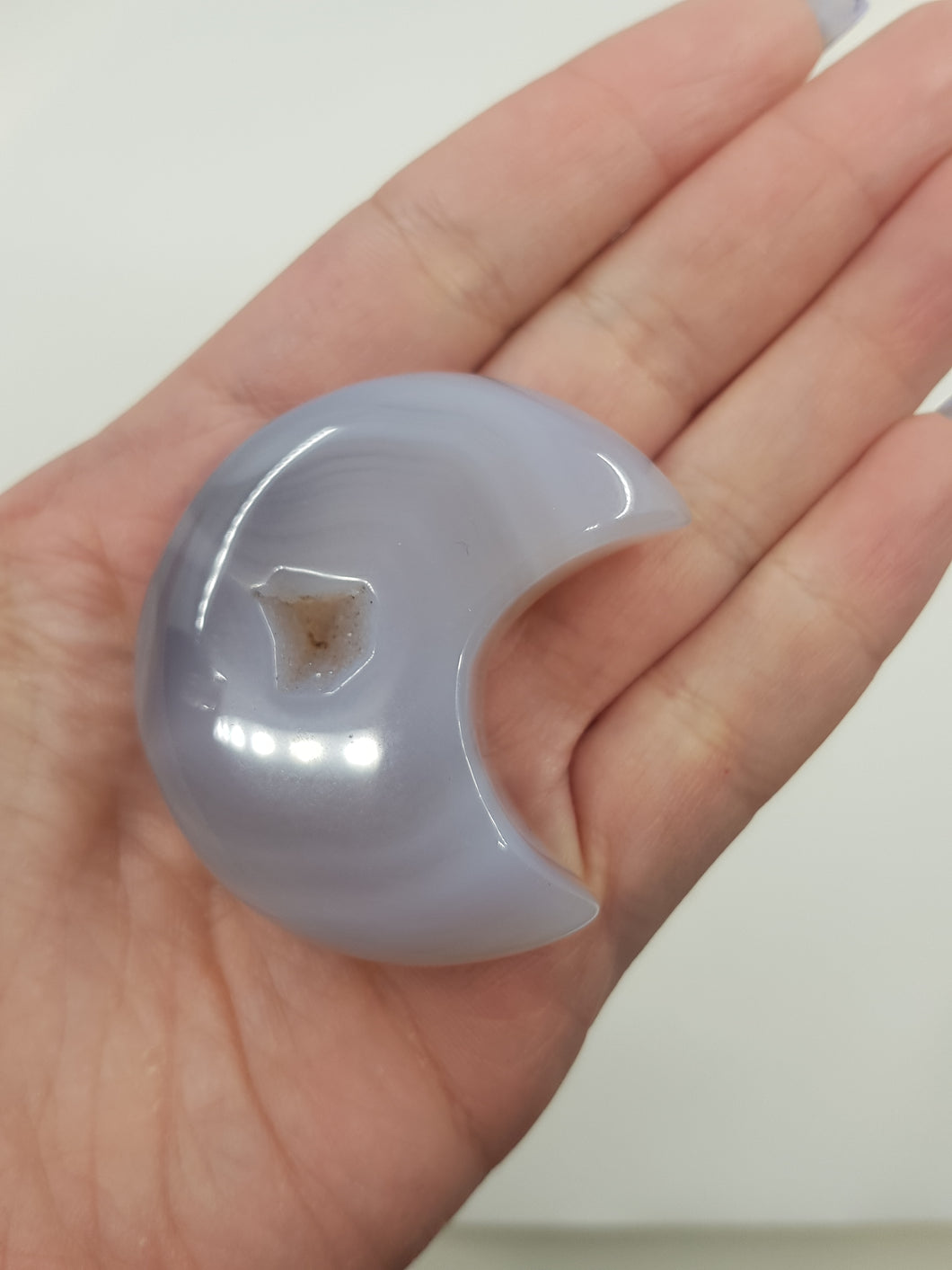 Agate Geode Moon Carving