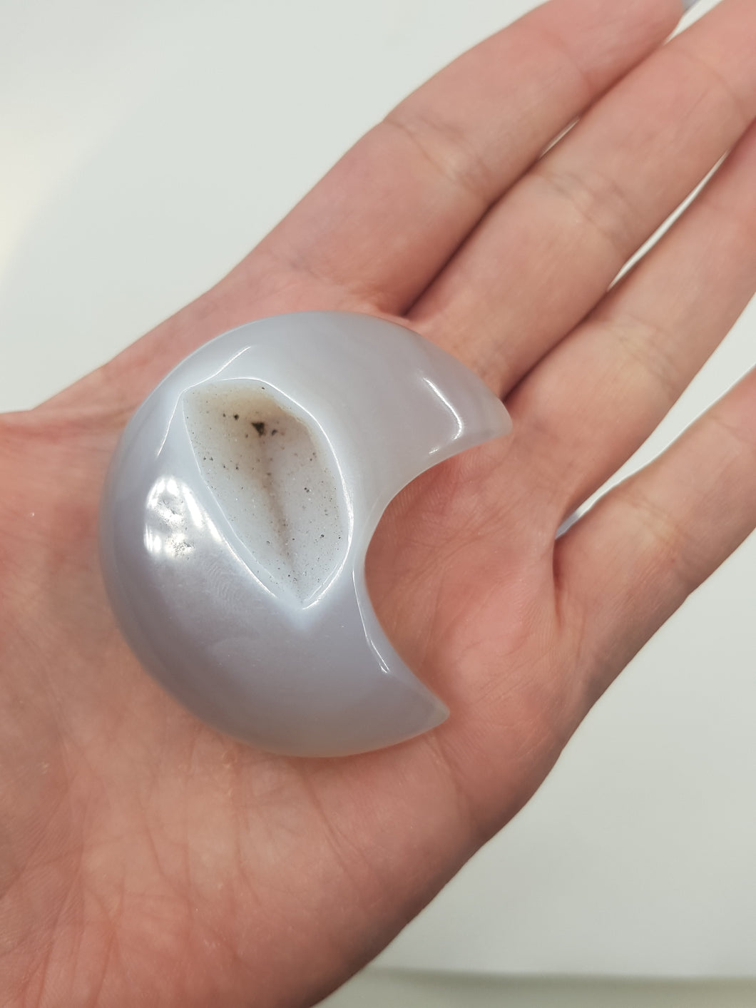 Agate Geode Moon Carving