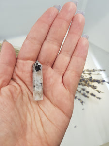 Moonstone and Black Tourmaline Point