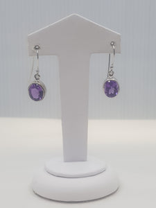 Amethyst Earrings - sterling silver