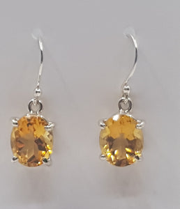 Citrine Earrings - sterling silver